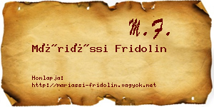 Máriássi Fridolin névjegykártya